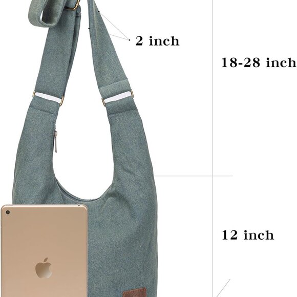 Women Hippie Canvas Crossbody Bag Large Capacity Shoulder Sling Handmade - Picture 4 of 6